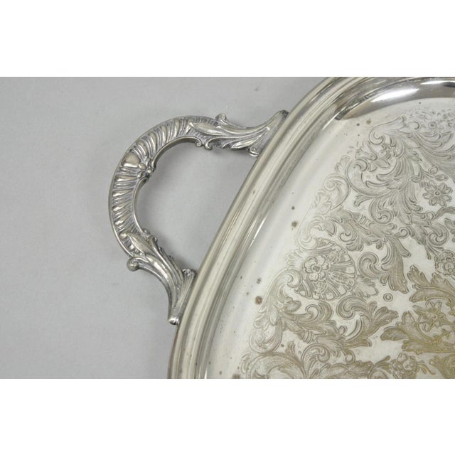 Mid 20th Century Vintage "President's Club 1961" Silver Plated Award Serving Platter Butlers Tray For Sale - Image 5 of 11
