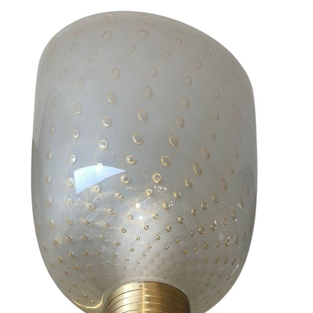 1980s 1980s Italian Campana Glass Sconces With Gold Circle Detail - Set of Six For Sale - Image 5 of 7