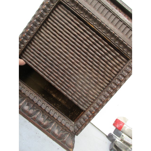 Early 20th Century Folk Art Wooden Roll-Top Storage Box For Sale In New York - Image 6 of 9