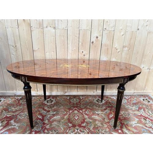 Brown Louis XVI Style Oval Dining Table For Sale - Image 8 of 8