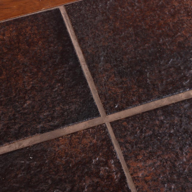 French Mahogany Tile-Top End Table in Brutalist Style, C. 1960 For Sale In Philadelphia - Image 6 of 6