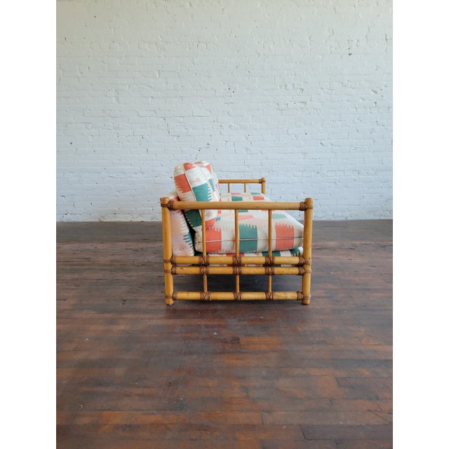 Mid-Century Modern 1970s Bamboo Sofa in "Kabul" by Brunschwig & Fils For Sale - Image 3 of 14