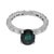 Contemporary Vintage 2.27 Carat Green Sapphire Diamond Eternity Band Platinum Ring, Size 6 For Sale - Image 3 of 7