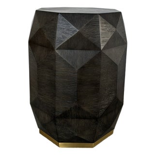 Currey & Company Modern Dark Brown Geometric Kendall Accent Table For Sale