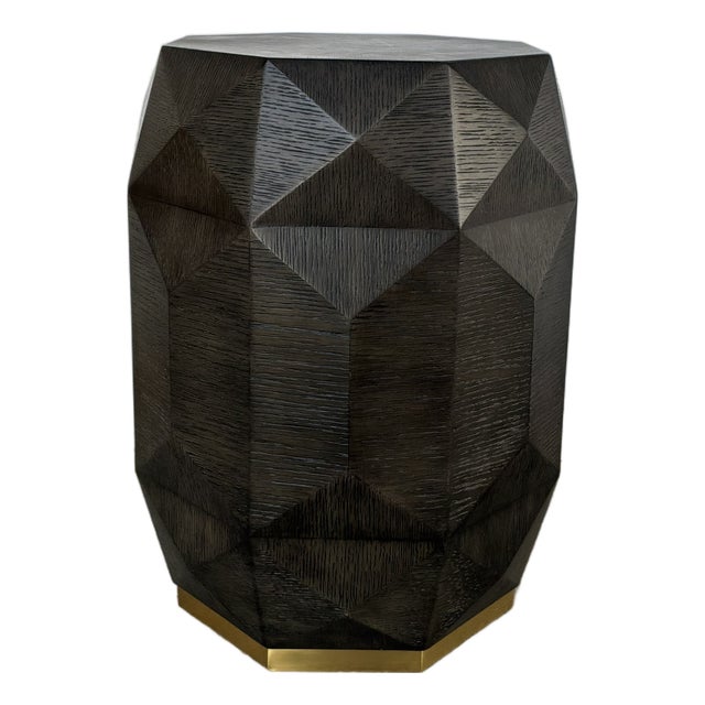 Currey & Company Modern Dark Brown Geometric Kendall Accent Table For Sale