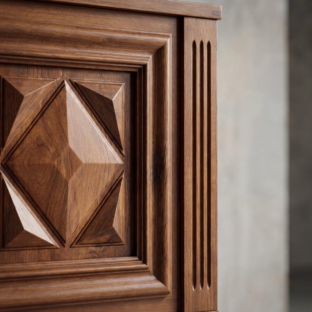 Wood Vintage French Brutalist Sideboard, 1970s For Sale - Image 7 of 13