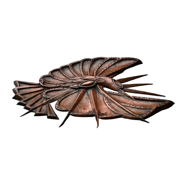 Art Nouveau Copper Relief Wall Decoration For Sale - Image 5 of 6