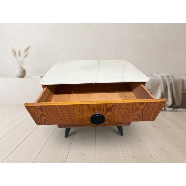 Mid-Century Modern Bedside Table by Jindřich Halabala for ÚpP Závody, Czechoslovakia, 1950s For Sale - Image 15 of 18