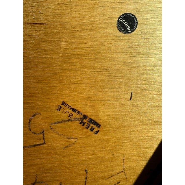 Vintage Danish Teak Hans Olsen Frem Rojle Dining Set Table + 4 Chairs 42” For Sale - Image 11 of 12