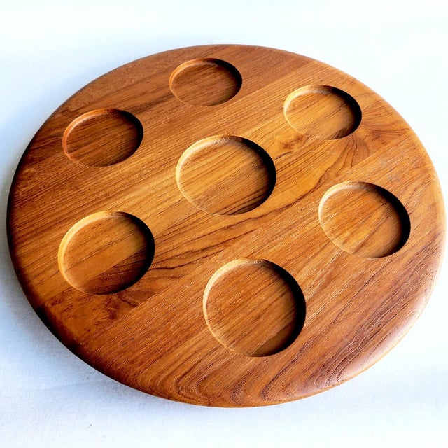 Offered is a very sleek teak wood Lazy Susan tray, made in Denmark by Digsmed in the early 1960s. It is perfect for...