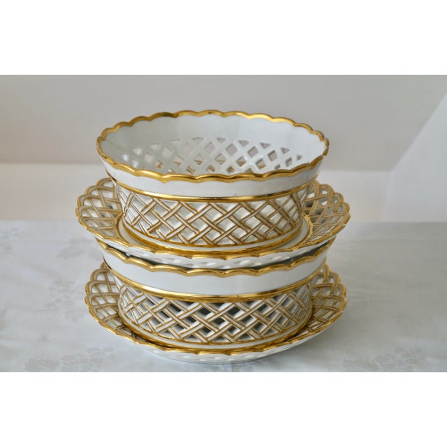Antique Baskets with Under Plates, 1835, Set of 4 For Sale - Image 17 of 17