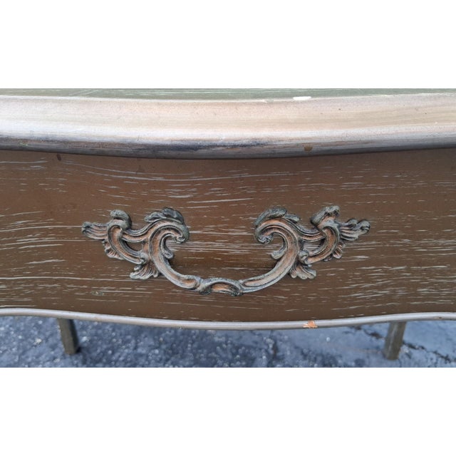 1950s 1950's French Provincial Ladies Writing Desk - Gold Finish For Sale - Image 5 of 12