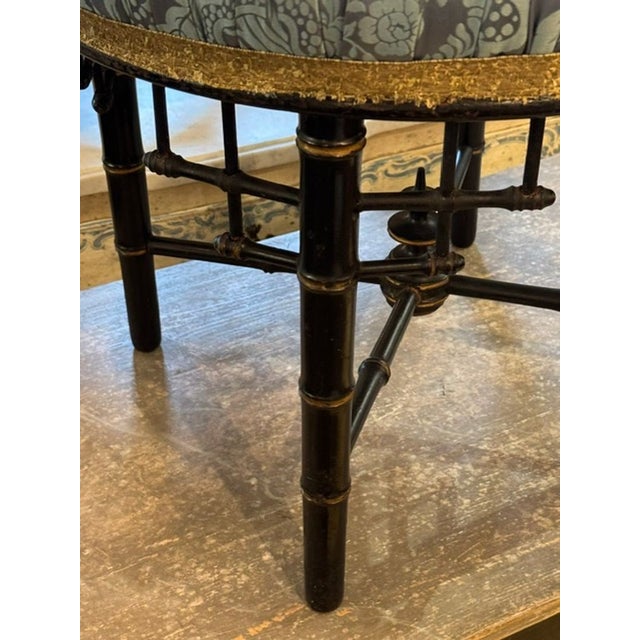 19th Century Late 19th C. English Regency Bamboo Form Stool For Sale - Image 5 of 7