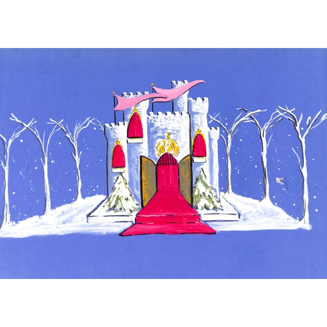 Lanvin Paris Lipstick Castle C1950s Original Advertising Artwork For Sale