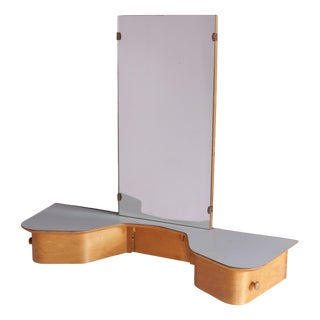 EB 05 Wall-Mounted Dressing Table with Mirror by Cees Braakman for Pastoe, 1950s For Sale