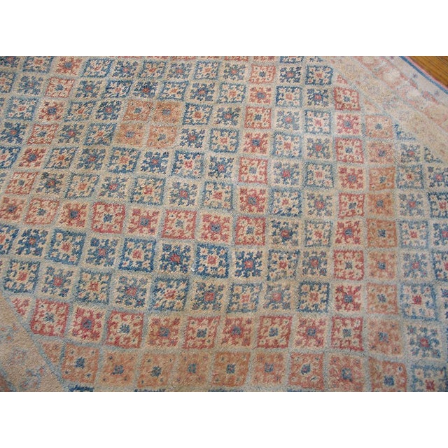 Early 20th Century 1930s Multicolor Diamond Antique Indian Agra Cotton Rug 4'0" X 7'0" Handknotted Wool Carpet For Sale - Image 5 of 6