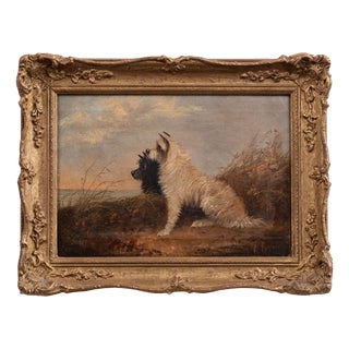 Langlois, 2 Terriers, 1953, Oil on Canvas, Framed For Sale
