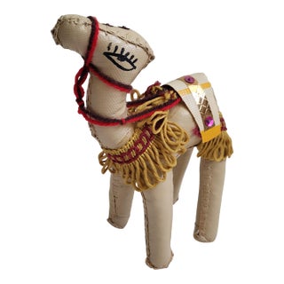 1960s Embellished Cream Leather Camel For Sale