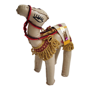 1960s Embellished Cream Leather Camel