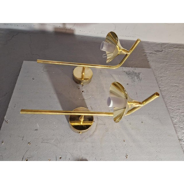 Gold Sphere Wall Lamps in Brass and Glass, Set of 2 For Sale - Image 8 of 13