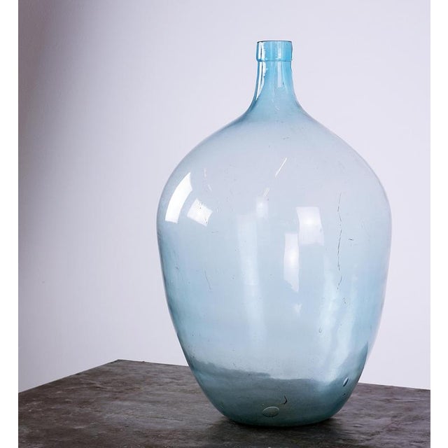 Vintage Turquoise Glass Bottle Lady Jeanne, France For Sale - Image 11 of 12