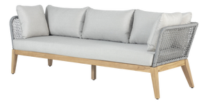 Cypress Teak Wood Sofa With Gray Color Rope Design