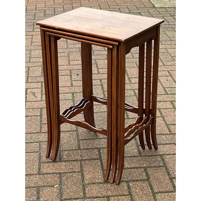 Edwardian Mahogany Nesting Tables, Set of 3 For Sale - Image 5 of 8