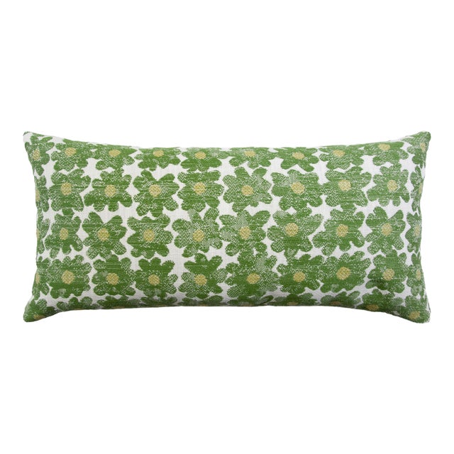 Kevin O'Brien Daisy Avocado 10 x 20" Performance Pillow For Sale