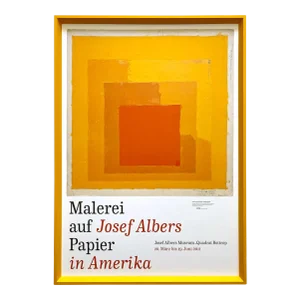 Josef Albers Foundation Modernist Lithograph Print " Homage to the Square " Framed Museum Exhibition Poster
