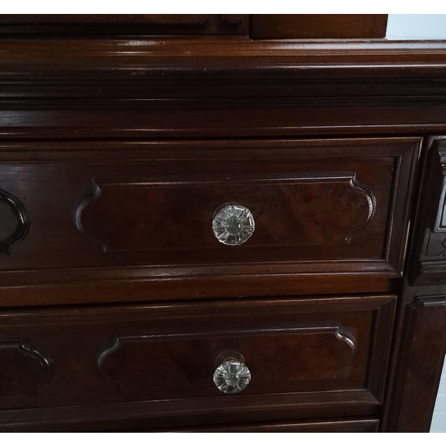 Kimbel & Cabus Gothic Revival Walnut Tall Chest With Mirror 84" For Sale - Image 12 of 18