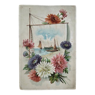 Late Victorian Era Embossed Floral Paper Ephemera For Sale