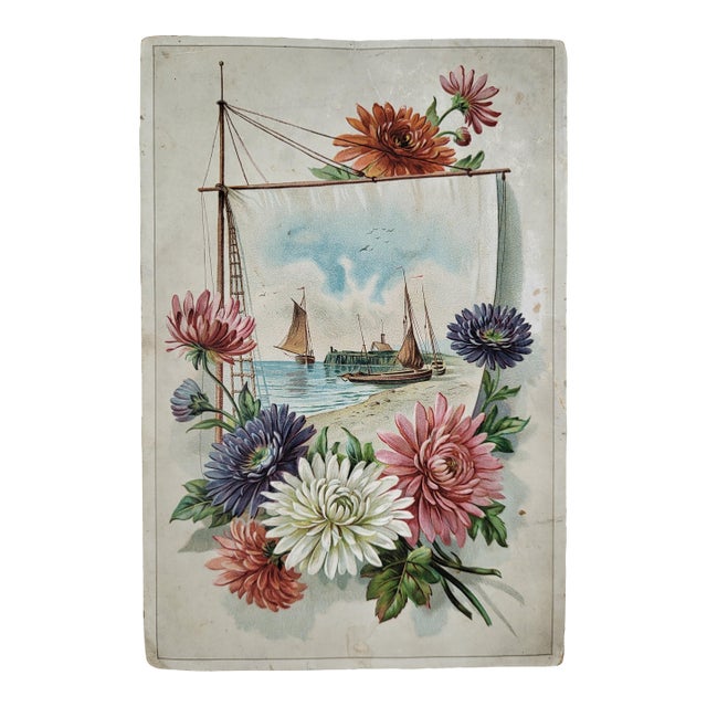 Late Victorian Era Embossed Floral Paper Ephemera For Sale