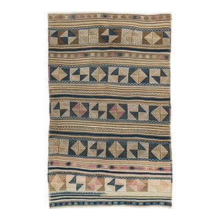 Vintage Taupe Turkish Kilim Area Rug, 4'4 X 7'4 For Sale