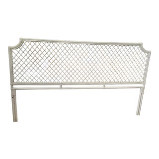 Palm Beach Regency White Rattan Ficks Reed King Headboard For Sale