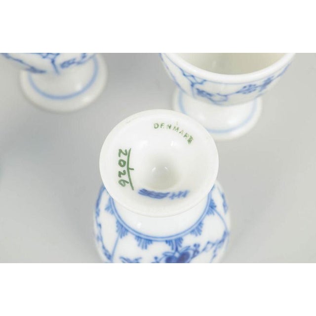 Blue Fluted Plain Egg Cups from Royal Copenhagen, 1920s, Set of 4 For Sale - Image 4 of 5