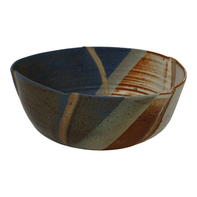 Studio Art Pottery Bowl, Signed For Sale