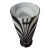 Vintage Polish Studio Art Glass Zebra Feathered Pedestal Vase For Sale