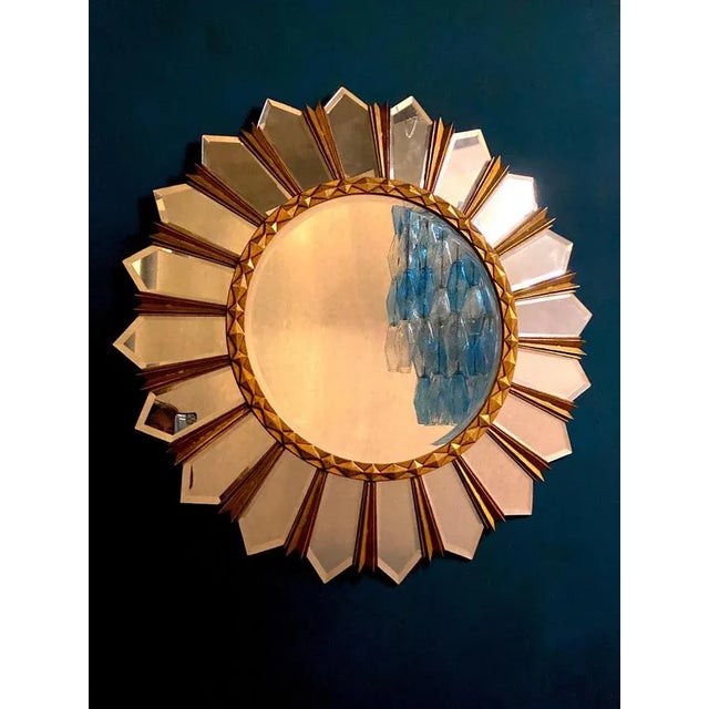 Large Mid-Century Italian Sunburst Mirror, 1960s For Sale - Image 4 of 11