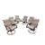 Outdoor Swivel Tilt Metal Dining Chairs With Sling Style Acrylic Fabric, 1 Piece For Sale
