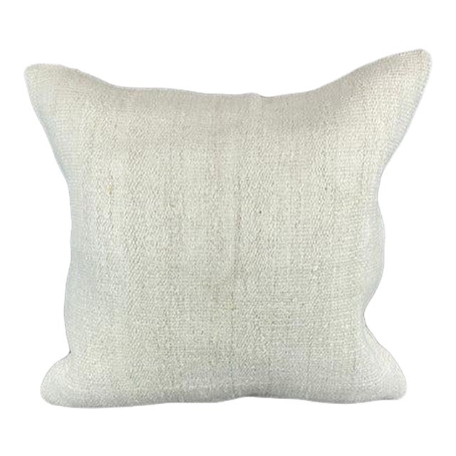 20 x 20 Hemp Pillow Turkish Cushion Natural Grayish White Pillow Cushion Cover For Sale