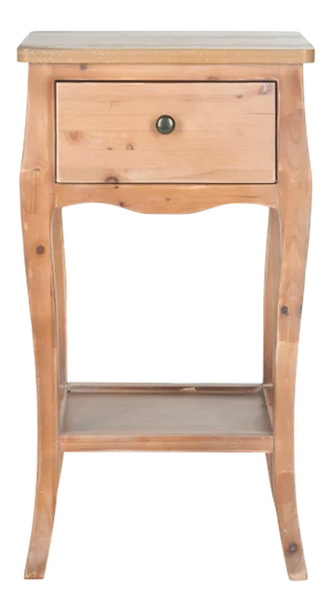 End Table With Storage Drawer in Red Maple