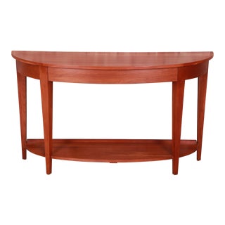 Ethan Allen Solid Cherry Demilune Console Table For Sale