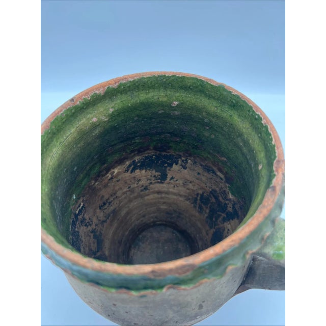 A Fine Antique 19th Century French Terra Cotta Green Glazed Olive Jar For Sale - Image 10 of 15