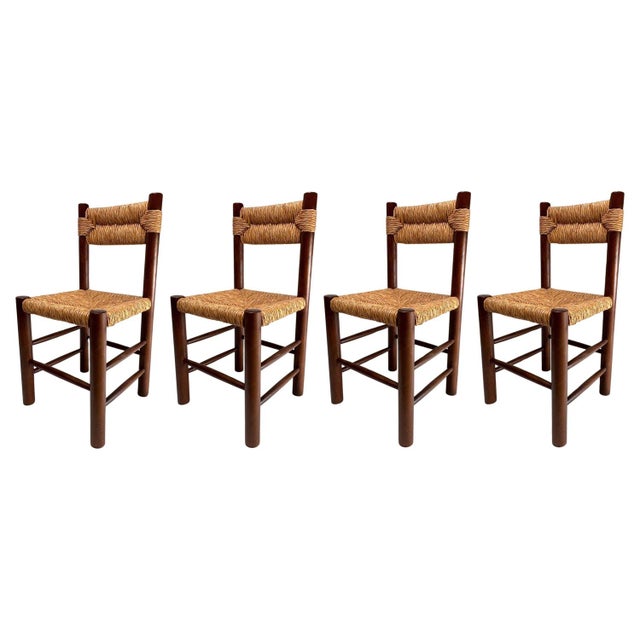 Vintage French Dining Chairs by Charlotte Perriand, 1960s, Set of 4 For Sale - Image 11 of 11