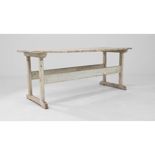 1900s Central European Wood White Patinated Table For Sale - Image 4 of 18