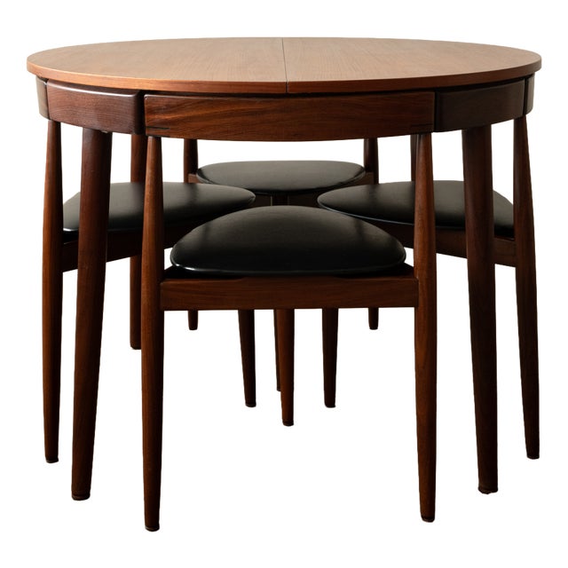 Mid-Century Modern Teak Roundette Dining Set by Hans Olsen for Frem Røjle, 1950s, Set of 5 For Sale