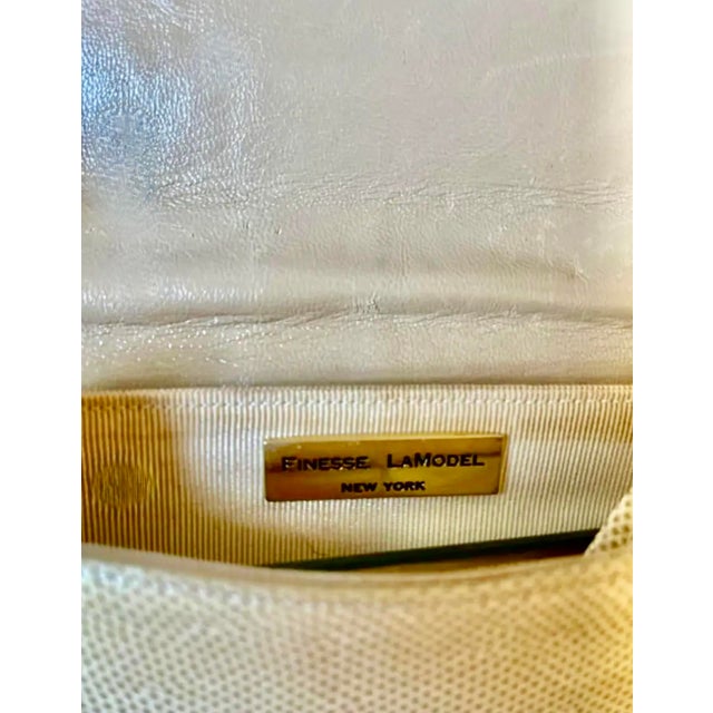 Animal Skin Judith Leiber Style Quilted Snake Clutch With Mirror For Sale - Image 7 of 7