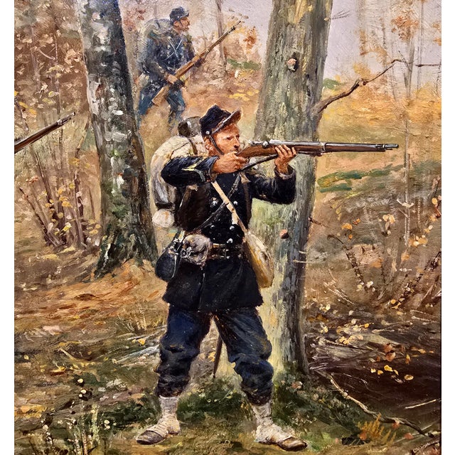 Late 19th Century Paul Émile Léon Perboyre- 19th Century French Military Scene Oil Painting For Sale - Image 5 of 11