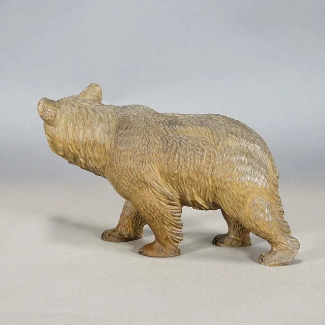 Vintage Wooden Walking Bear, Brienz, 1930s For Sale - Image 3 of 9