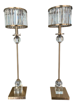 Parfait Crystal Table Lamps by Currey & Company, Set of 2